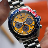 Seiko Prospex Solar Chronograph 1969 Re-interpretation Orange Dial Silver Steel Strap Watch for Men - SSC947 Authentic Buy Shop Now