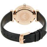 Emporio Armani Gianni T-Bar White Dial Black Leather Strap Watch for Women - AR11270 Authentic Buy Shop Now