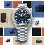 Seiko 5 Sports SNXS Automatic Blue Dial Silver Steel Strap Watch for Men - SRPK87K1