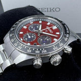 Seiko Prospex US Special Edition Speedtimer Solar Chronograph Red Dial Silver Steel Strap Watch for Men - SSC927 Authentic Buy Shop Now