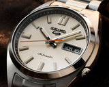 Seiko 5 Sports SNXS Series Automatic Beige Dial Silver Steel Strap Watch for Men - SRPK91K1 Authentic Buy Shop Now