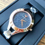 Emporio Armani Chiara Two Tone Dial Black Leahter Strap Watch for Women - AR7436 Authentic Buy Shop Now