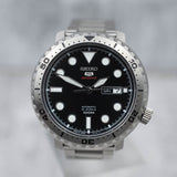 Seiko 5 Sports Automatic Black Dial Silver Steel Strap Watch for Men - SRPC61J1 Authentic Buy Shop Now