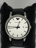 Emporio Armani Luigi White Dial Black Leather Strap Watch for Men - AR1694 Authentic Buy Shop Now