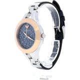 Emporio Armani Chiara Two Tone Dial Black Leahter Strap Watch for Women - AR7436 Authentic Buy Shop Now