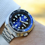 Seiko Prospex Deep Blue Batman Turtle Diver's Automatic Blue Dial Silver Steel Strap Watch for Men - SRPC25J1 Authentic Buy Shop Now
