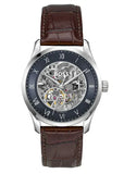 Hugo Boss Principle Skeleton Blue Dial Brown Leather Strap Watch for Men - 1514305 Authentic Buy Shop Now