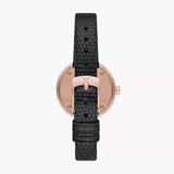 Emporio Armani Gianni T-Bar White Dial Black Leather Strap Watch for Women - AR11270 Authentic Buy Shop Now