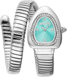 Just Cavalli Lady Snake Blue Dial Silver Steel Strap Watch for Women - JC1L249M0015 Authentic Buy Shop Now
