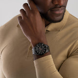 Hugo Boss Admiral Chronograph Black Dial Black Steel Strap Watch for Men - 1514258 Authentic Buy Shop Now