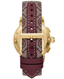 Tory Burch The Tory Chronograph White Dial Maroon Jacquard Strap Watch for Women - TBW1051 Authentic Buy Shop Now