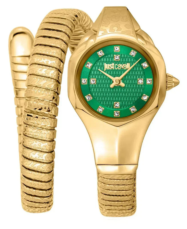 Just Cavalli Amalfi Green Dial Gold Steel Strap Watch for Women - JC1L270M0035 Authentic Buy Shop Now