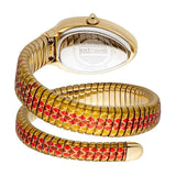 Just Cavalli Pelle Solo Snake Red Dial Three Tone Steel Strap Watch for Women - JC1L251M0045 Authentic Buy Shop Now