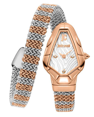 Just Cavalli Fiamma Silver Dial Two Tone Steel Strap Watch for Women - JC1L426M0065 Authentic Buy Shop Now