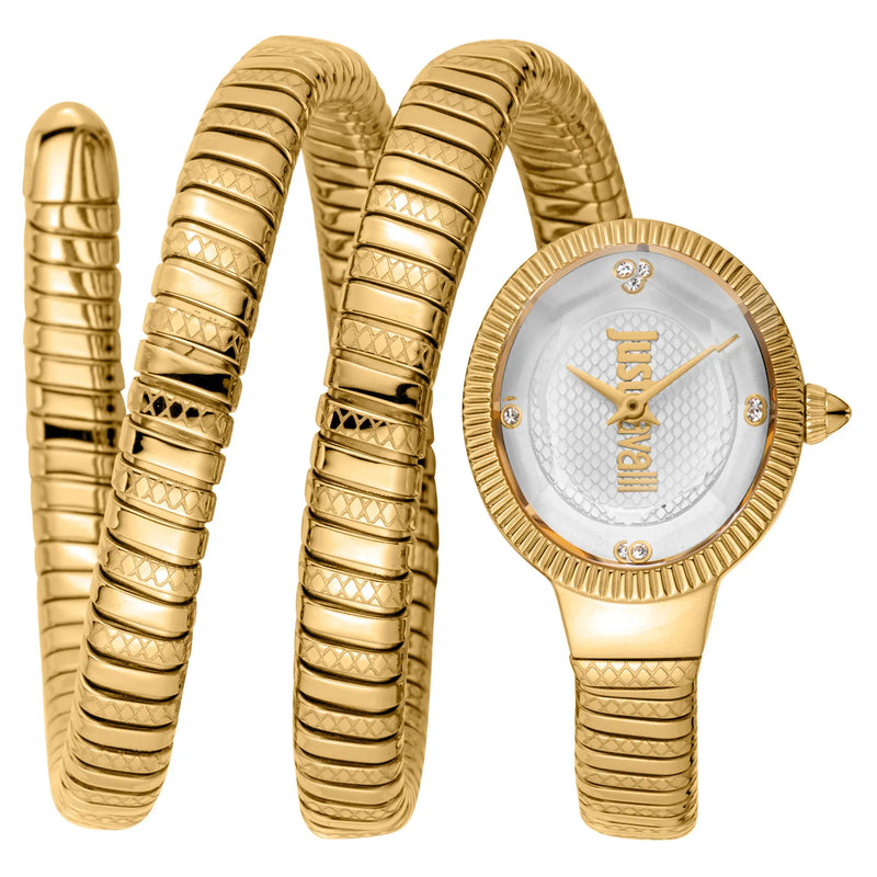 Just Cavalli After Party Silver Dial Gold Steel Strap Watch for Women - JC1L269M0025 Authentic Buy Shop Now