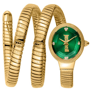 Just Cavalli After Party Green Dial Gold Steel Strap Watch for Women - JC1L269M0035 Authentic Buy Shop Now