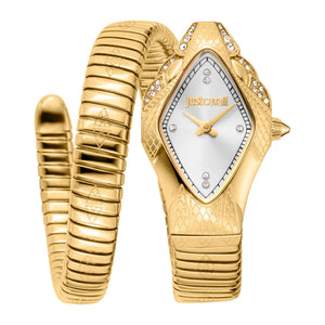 Just Cavalli Ferocious Silver Dial Gold Steel Strap Watch for Women - JC1L306M0035 Authentic Buy Shop Now