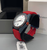 Emporio Armani Sigma Silver Dial Red Silicone Strap Watch for Men - AR11219 Authentic Buy Shop Now