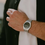 D1 Milano Ultra Thin Matte Black Dial Silver Steel Strap Watch for Men - D1-UTBJ40 Authentic Buy Shop Now