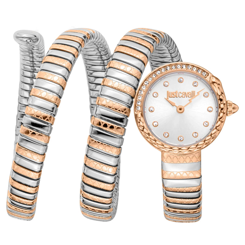 Just Cavalli Enchanting Silver Dial Two Tone Steel Strap Watch for Women - JC1L302M0065 Authentic Buy Shop Now