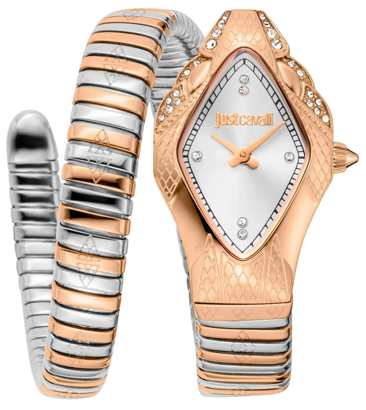Just Cavalli Ferocious Silver Dial Two Tone Steel Strap Watch for Women - JC1L306M0075 Authentic Buy Shop Now