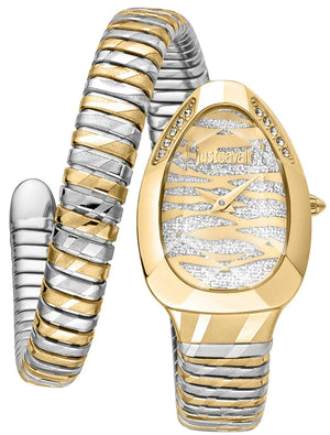 Just Cavalli Taglio Silver Dial Two Tone Steel Strap Watch for Women - JC1L225M0075 Authentic Buy Shop Now