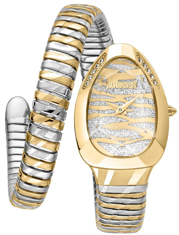 Just Cavalli Taglio Silver Dial Two Tone Steel Strap Watch for Women - JC1L225M0075 Authentic Buy Shop Now