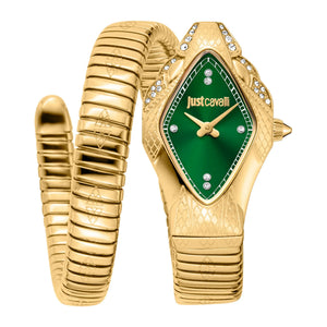 Just Cavalli Ferocious Green Dial Gold Steel Strap Watch for Women - JC1L306M0045 Authentic Buy Shop Now