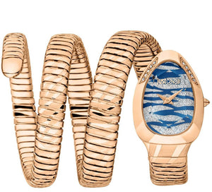 Just Cavalli Taglio Blue Dial Rose Gold Steel Strap Watch for Women - JC1L226M0045 Authentic Buy Shop Now