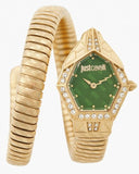 Just Cavalli Ornato Green Dial Gold Steel Strap Watch for Women - JC1L303M0035 Authentic Buy Shop Now