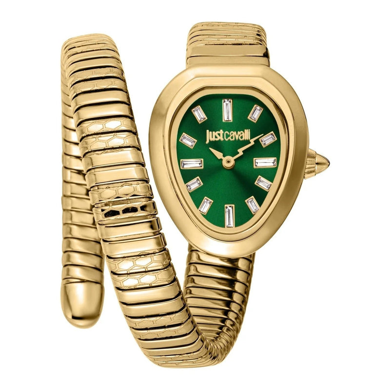 Just Cavalli Aversa Green Dial Gold Steel Strap Watch for Women - JC1L222M0035 Authentic Buy Shop Now