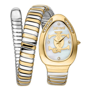 Just Cavalli Glam Evo 5 Mother of Pearl Dial Two Tone Steel Strap Watch for Women - JC1L227M0065 Authentic Buy Shop Now
