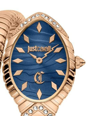 Just Cavalli Specchio Blue Dial Rose Gold Steel Strap Watch for Women - JC1L322M0045 Authentic Buy Shop Now