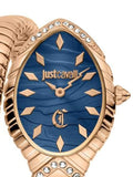 Just Cavalli Specchio Blue Dial Rose Gold Steel Strap Watch for Women - JC1L322M0045