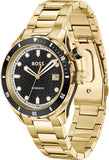 Hugo Boss Bossmatic Automatic Black Dial Gold Steel Strap Watch for Men - 1514180 Authentic Buy Shop Now