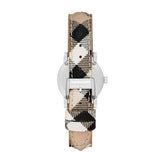 Burberry The City Silver Dial Multicolor Haymarket Leather Strap Watch for Women - BU9222 Authentic Buy Shop Now