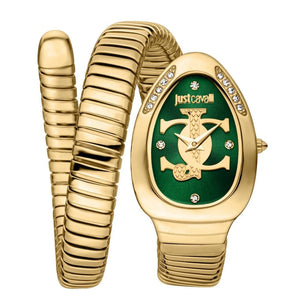 Just Cavalli Glam Evo 5 Green Dial Gold Steel Strap Watch for Women - JC1L227M0045 Authentic Buy Shop Now