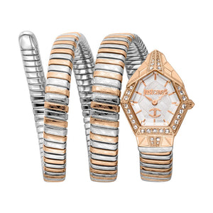 Just Cavalli Mesmerizing White Dial Two Tone Steel Strap Watch for Women - JC1L304M0075 Authentic Buy Shop Now