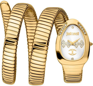 Just Cavalli Vezzoso White Dial Gold Steel Strap Watch for Women - JC1L230M0035 Authentic Buy Shop Now