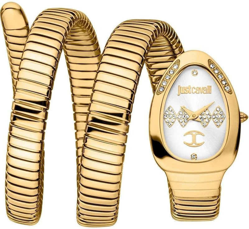 Just Cavalli Vezzoso White Dial Gold Steel Strap Watch for Women - JC1L230M0035 Authentic Buy Shop Now