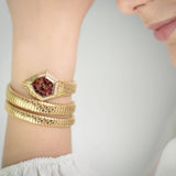 Just Cavalli Mesmerizing Red Dal Gold Steel Strap Watch for Women - JC1L304M0035 Authentic Buy Shop Now