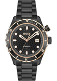 Hugo Boss Bossmatic Automatic Black Dial Black Steel Strap Watch for Men - 1514215