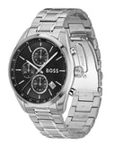 Hugo Boss Grand Prix Chronograph Black Dial Silver Steel Strap Watch for Men - 1514251 Authentic Buy Shop Now