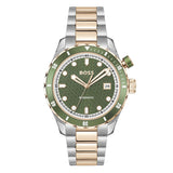 Hugo Boss Bossmatic Automatic Green Dial Two Tone Steel Strap Watch for Men - 1514181 Authentic Buy Shop Now