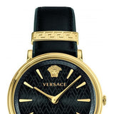 Versace V Circulus Quartz Black Dial Black Leather Strap Watch for Women - VBP12017 Authentic Buy Shop Now