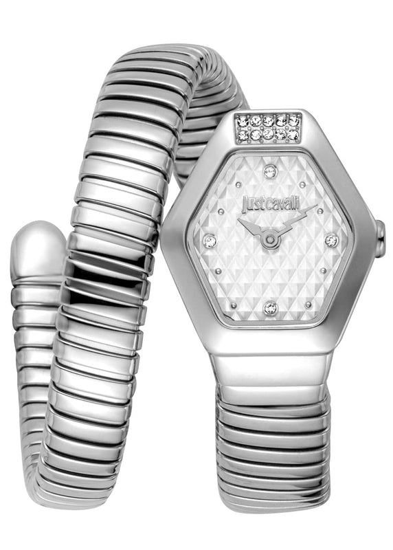 Just Cavalli Splora Silver Dial Silver Steel Strap Watch for Women - JC1L394M0015