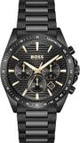 Hugo Boss Strike Chronograph Black Dial Black Steel Strap Watch for Men - 1514291 Authentic Buy Shop Now