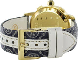 Tory Burch The Miller Chronograph Blue Dial Blue Jacquard Strap Watch for Women - TBW1038 Authentic Buy Shop Now