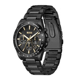 Hugo Boss Strike Chronograph Black Dial Black Steel Strap Watch for Men - 1514291 Authentic Buy Shop Now