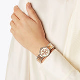 Tory Burch Reva Gold Dial Two Tone Steel Strap Watch for Women - TBW4016 Authentic Buy Shop Now